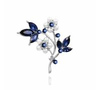 XIGAWAY Broche de pétalos florales con acento de perla, elegante pin de aleación para mujer en oro y plata, 1, Metal
