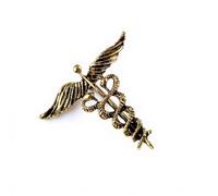 XIGAWAY Broche de serpiente de ala de ángel para trajes, pin de solapa de aleación de zinc dorado y plateado para mujeres y hombres, broche de diseño de animales de lujo, talla única, Zinc