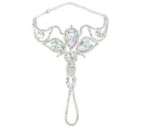 XIGAWAY Cadena de mano colorida con diamantes de imitación, pulsera geométrica para mujer, talla única, Diamante de imitación, No es una piedra preciosa