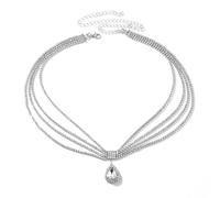 XIGAWAY Cadena para la frente con flecos de cristal de lágrima, diadema de diamantes de imitación para mujer (dorada)