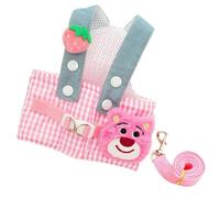 XIGAWAY Chaleco con correa para perro y gato 2 en 1, juego de algodón transpirable con cuerda, Xs/S/M/L/XL, adecuado para mascotas pequeñas, fritos/ranas/animales de dibujos animados/patrones a