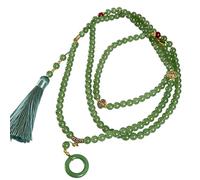 XIGAWAY Cinabar-Style - Collar cruzado largo con cuentas unisex de 130 cm, cadena de cuentas de cristal con borla de 130 cm, regalo de joyería de estilo chino, 1, Cuentas/cuentas, Sin piedra preciosa