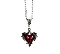 XIGAWAY Collar con colgante de corazón de espina para mujer, dije gótico de amor rojo, morado, negro, diseño original, joyería de regalo, 1, Metal, Sin piedra preciosa