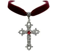 XIGAWAY Collar con colgante de cruz bohemia para mujer, gargantilla de terciopelo vintage con cadena geométrica, joyería de moda galvanizada Yiwu, 1, Metal, No es una piedra preciosa