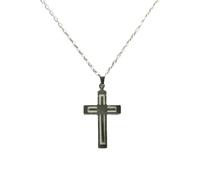 XIGAWAY Collar con colgante de cruz que brilla en la oscuridad, unisex, de acero inoxidable, geométrico, luminoso, 60 cm, luz nocturna, regalo de joyería