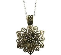 XIGAWAY Collar con colgante de loto vintage con diseño hueco, collar de cadena de cruz de oro plateado y bronce para mujer, 1, Metal, No es una piedra preciosa