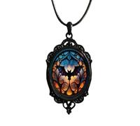 XIGAWAY Collar con colgante de murciélago gótico para mujer, gargantilla de terciopelo vintage con dije de aleación, Halloween y estilo retro, 1, Metal, No es una piedra preciosa