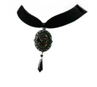 XIGAWAY Collar con colgante de rosa negra para mujer, gargantilla de aleación geométrica bohemia, cadena cruzada floral vintage (color: 4689/4690/4691), 1, Metal, No es una piedra preciosa