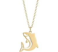 XIGAWAY Collar de acero de titanio con colgante de hip hop, gargantilla dorada con dije de animal para hombres y mujeres, cadena de capas unisex de moda