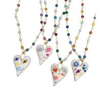 XIGAWAY Collar de cadena de corazón chapado en oro de 18 quilates para unisex, colgante de amor con diamantes de imitación completos, cadena de caja ajustable, regalo de joyería, 1, Cobre, Sin piedra
