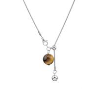 XIGAWAY Collar de cadena larga unisex con diseño de ojo de tigre, colgante geométrico de acero de titanio, 70 cm, ajustable, joyería de regalo