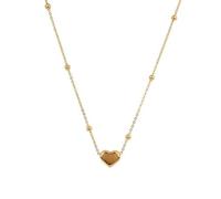 XIGAWAY Collar de corazón de acero inoxidable para mujer, cadena de clavícula dorado/oro rosa, joyería para regalo diario de oficina, 45 cm, 1, Acero de titanio, Sin piedra preciosa