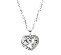 XIGAWAY Collar de corazón de plata para mujeres y hombres, cadena ajustable de aleación de zinc, diseño de colgante irregular, 51-60 cm de longitud