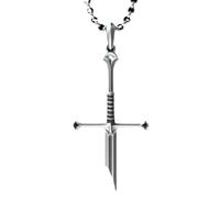 XIGAWAY Collar de cruz de espada rota para mujer, colgante gótico punk con cadena de aleación de plata, joyería geométrica vanguardista, primavera 2026, 1, Metal, Sin piedra preciosa
