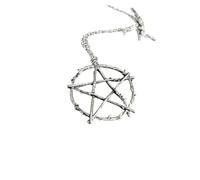 XIGAWAY Collar geométrico de estrella para mujeres y hombres, colgante galvanizado de aleación de plata, joyería de cadena retro unisex para uso diario