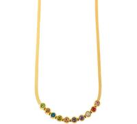 XIGAWAY Collar geométrico para mujer, cadena de serpiente de circonita de colores, diseño retro, 1, Acero inoxidable, No es una piedra preciosa