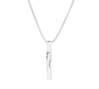 XIGAWAY Collar largo unisex de barra cuadrada de acero de titanio, cadena de giro de 60 + 5 cm, joyería geométrica minimalista, 1, Acero de titanio, Sin piedra preciosa