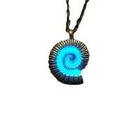 XIGAWAY Collar luminoso con colgante de caracola para mujeres y hombres, cadena cruzada de aleación galvanizada de moda, ropa casual de oficina