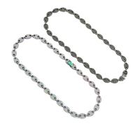 XIGAWAY Collar unisex de cadena de cuentas - Aleación de zinc chapada en plata/oro con piedras de circonita cúbica, ajustable de 51 a 60 cm de longitud, diseño de cuentas de moda, 2 types, Zinc, No es