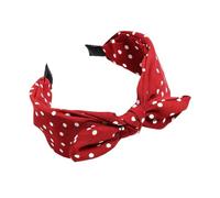 XIGAWAY Diadema ancha para mujer, diadema con lazo de lunares, amarillo, rojo, verde y negro, accesorio para el cabello de primavera 2026 (rojo)