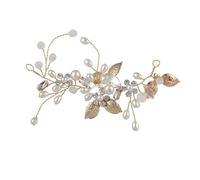 XIGAWAY Diadema de cristal para novia con diseño de hojas de vid, diadema floral plata/dorada para bodas y ocasiones especiales (plateado)