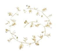 XIGAWAY Elegante diadema de novia con perlas y cristales florales, hecha a mano, con diamantes de imitación plateados/dorados, para mujer, 50 cm (dorado)