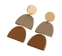 XIGAWAY Elegantes aretes acrílicos con acabado similar a la cerámica, aretes largos geométricos exagerados en colores sólidos y de dos tonos (juego de 1 par), S, Acrílico, Sin gemas