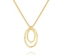 XIGAWAY Gargantilla de aro grande para mujer, colgante circular vintage de 6 cm con cadena de cuerda, collar en capas de oro y plata, longitud ajustable de 85 + 5 cm, 1, Metal, Sin piedra preciosa