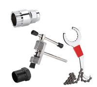 XIGAWAY Juego de herramientas de reparación de bicicletas, interruptor de cadena y removedor de pedalier, casete y llave de rueda libre para mantenimiento de bicicletas de carretera de montaña
