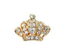 XIGAWAY Mini broche brillante para trajes, diseño de corona dorada y plateada, talla única, Metal