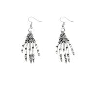 XIGAWAY Pendientes abstractos con forma de mano para mujer, aretes colgantes geométricos de aleación chapada en plata, joyería minimalista y moderna