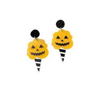 XIGAWAY Pendientes acrílicos de Halloween para mujeres y hombres, aretes de dibujos animados impresos con temática de aguacate y frutas para fiestas, S, Acrílico, Sin piedra preciosa