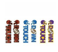 XIGAWAY Pendientes acrílicos hechos a mano con forma de fútbol para mujer, color azul, rojo, morado, estilo letra, accesorios colgantes, S, Acrílico, Sin piedra preciosa