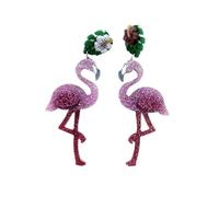 XIGAWAY Pendientes acrílicos hechos a mano para mujer, purpurina rosa y forma de animal blanco, diseño de hojas, accesorios de oreja estilo, S, Acrílico, Sin piedra preciosa