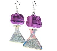 XIGAWAY Pendientes acrílicos para mujer, diseño geométrico con superficie de espejo