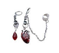 XIGAWAY Pendientes asimétricos para mujer, aretes colgantes geométricos de luna y estrella, joyería de aleación de moda para oficina y uso diario