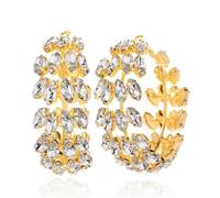 XIGAWAY Pendientes circulares para mujer, aros geométricos de cristal brillante en oro y plata, joyería de moda, S, Diamante de imitación, Sin gemas