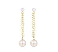 XIGAWAY Pendientes colgantes con cuentas de hoja dorada, aretes de flecos de aleación con motivos florales, joyería minimalista