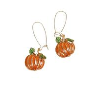 XIGAWAY Pendientes colgantes de calabaza vintage para mujer, diseño esmaltado de aleación en forma de U