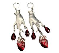 XIGAWAY Pendientes colgantes de corazón para mujer, aretes colgantes de aleación con elegante dije de corazón, joyería de moda en varios colores, S, Metal, Sin gemas