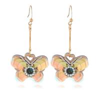 XIGAWAY Pendientes colgantes de cristal acrílico con diseño floral para mujer, S, Acrílico, Sin piedra preciosa