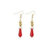 XIGAWAY Pendientes colgantes de cristal rojo para mujer, pendientes colgantes de gancho y clip, joyería de metal galvanizado, S, Metal, Sin gemas