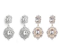XIGAWAY Pendientes colgantes de diamantes de imitación de moda pendientes de cristal brillante para las mujeres