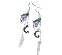 XIGAWAY Pendientes colgantes de plata con diseño de estrella de luna y mariposa para mujer, regalo de joyería celestial