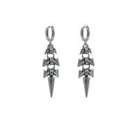 XIGAWAY Pendientes colgantes geométricos con forma de bala para mujer, de aleación de zinc plateado, estilo punk, regalo de joyería