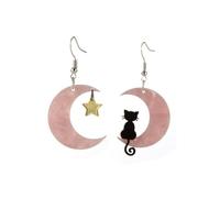 XIGAWAY Pendientes de animales con luna y estrellas - pendientes colgantes acrílicos para mujeres, Small, Acrílico, Sin piedra preciosa