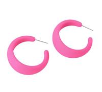 XIGAWAY Pendientes de aro acrílicos en forma de C, coloridos aretes circulares geométricos de tono caramelo para mujer, S, Acrílico, Sin piedra preciosa