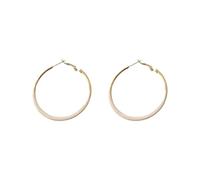 XIGAWAY Pendientes de aro grandes para mujer, aretes circulares geométricos blancos, aros minimalistas de 60 mm, aretes colgantes ligeros de material mixto