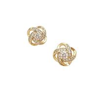 XIGAWAY Pendientes de bola de diamantes de imitación para mujer, colgantes geométricos dorados, postes chapados en oro de 14 quilates, bonito regalo de joyería