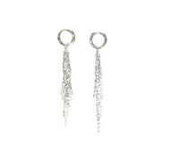 XIGAWAY Pendientes de borla metálica extralarga para mujer, aretes colgantes de plata, regalo de joyería de estilo coreano